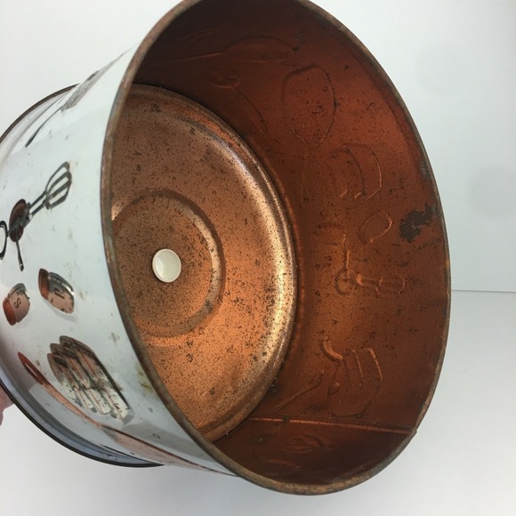 Weibro Chicago USA Lid Only Cake Cover Retro Vtg Copper White Color Rustic READ - Picture 10 of 11